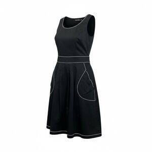 Love Moschino Women's Tea Length Dress Size‎ 8 Black Cotton